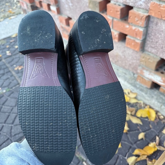 Ariat Black Leather Ankle Boots Croc Embossed Chukka Lace Up Booties - Picture 6 of 12